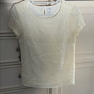 J. Crew Cream Lace Blouse